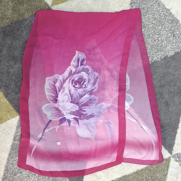 Accessories - 3/$15🍎Sheer Rose Scarf - 20"x60"
